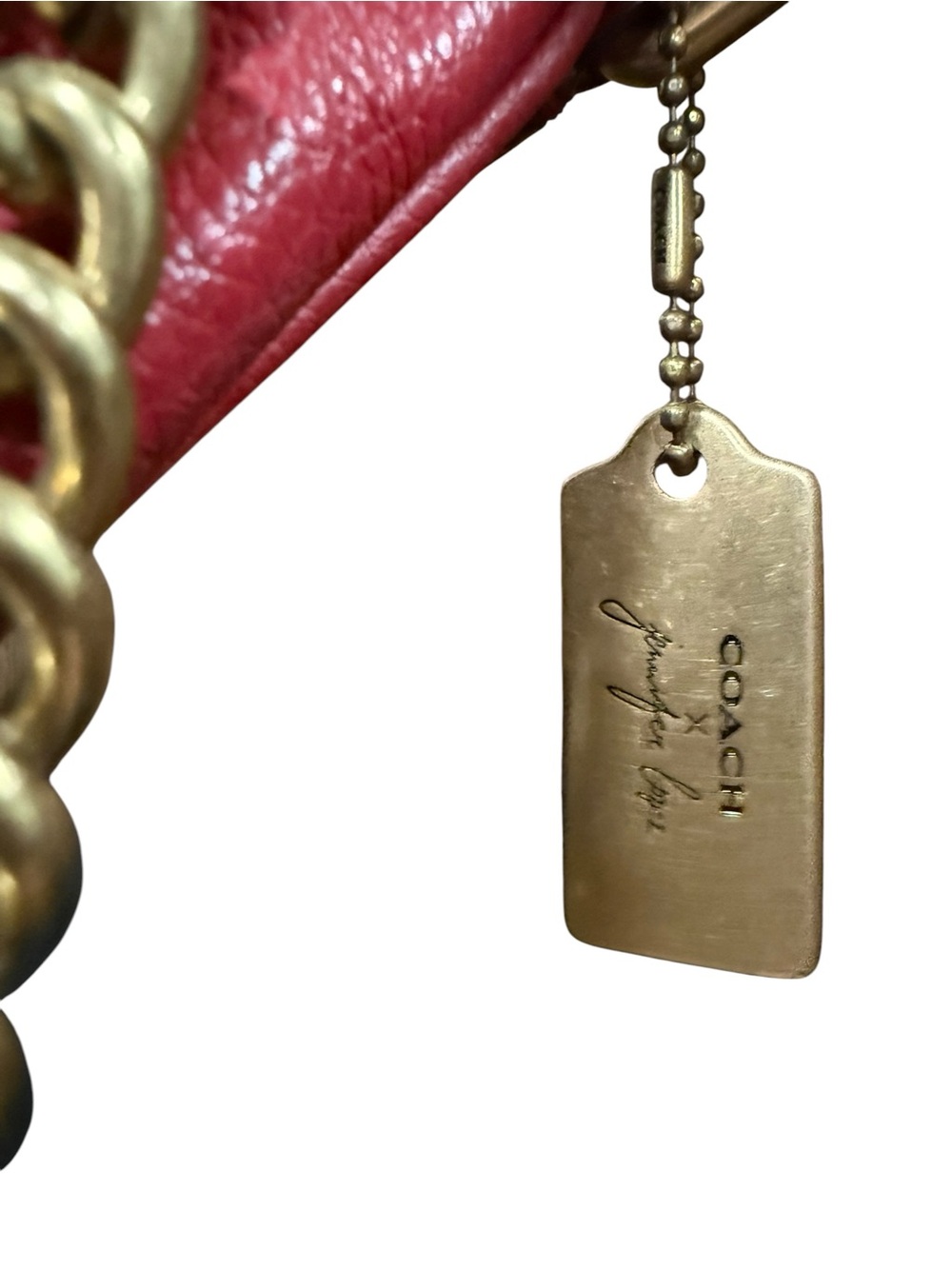 Coach x Jennifer Lopez Red Pebble Leather Belt Bag / Crossbody with Turnlock - Picture 8 of 10